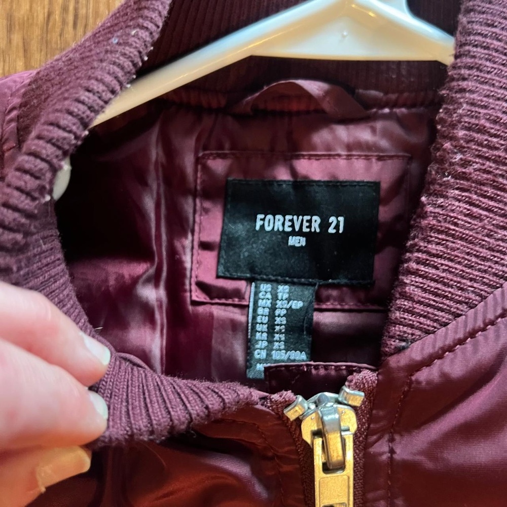 Burgundy Bomber Jacket - Picture 4 of 5